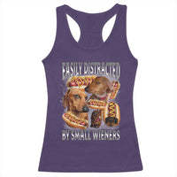 Funny Offensive Dachshund Racerback Tank Top Easily Distracted By Small Wieners Bootleg Meme