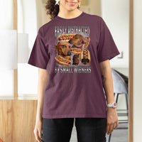Funny Offensive Dachshund T Shirt For Women Easily Distracted By Small Wieners Bootleg Meme