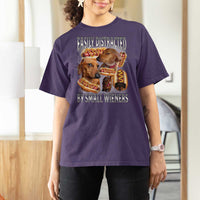 Funny Offensive Dachshund T Shirt For Women Easily Distracted By Small Wieners Bootleg Meme