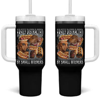 Funny Offensive Dachshund Tumbler With Handle Easily Distracted By Small Wieners Bootleg Meme