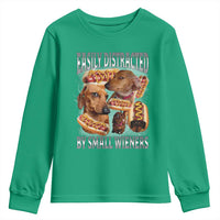 Funny Offensive Dachshund Youth Sweatshirt Easily Distracted By Small Wieners Bootleg Meme