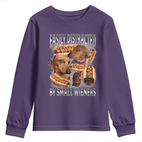 Funny Offensive Dachshund Youth Sweatshirt Easily Distracted By Small Wieners Bootleg Meme