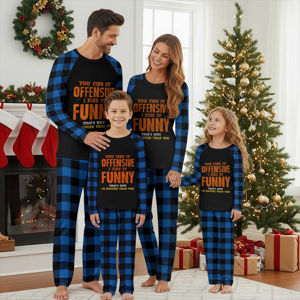 Funny Sarcastic Saying Plaid Pajama Set Offensive Happy Feeling Quote - Wonder Print Shop