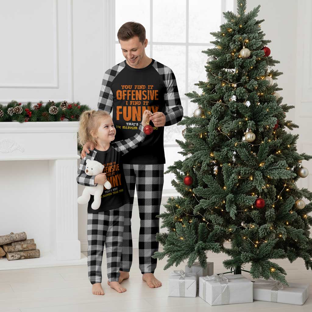 Funny Sarcastic Saying Plaid Pajama Set Offensive Happy Feeling Quote - Wonder Print Shop