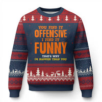 Funny Sarcastic Saying Ugly Christmas Sweater Offensive Happy Feeling Quote - Wonder Print Shop