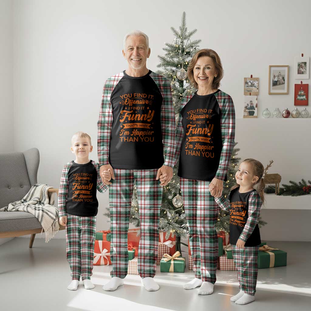 Funny Sarcastic Saying Plaid Pajama Set Adult Humor Offensive Happy Feeling Quote - Wonder Print Shop