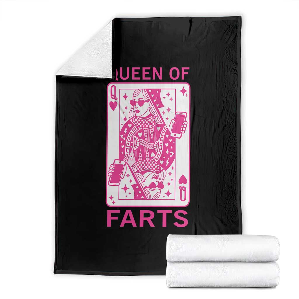 Queen of Farts Throw Blanket Funny Joke Inappropriate Fart Prank Gift - Wonder Print Shop