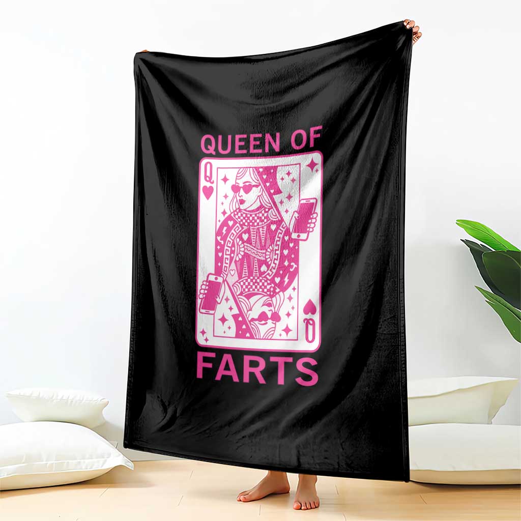 Queen of Farts Throw Blanket Funny Joke Inappropriate Fart Prank Gift - Wonder Print Shop