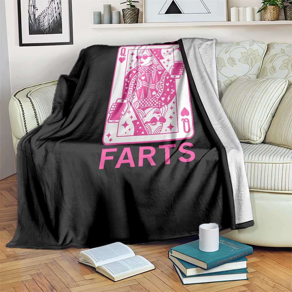Queen of Farts Throw Blanket Funny Joke Inappropriate Fart Prank Gift - Wonder Print Shop