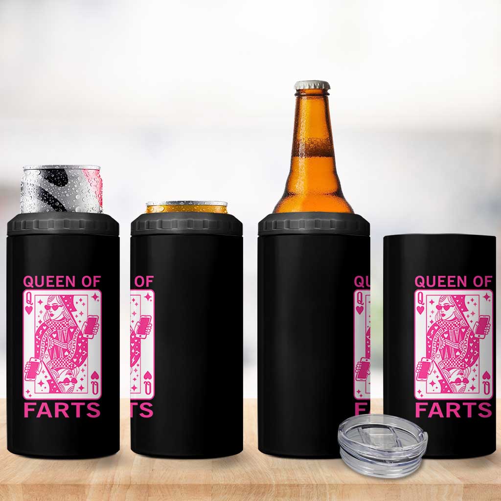Queen of Farts 4 in 1 Can Cooler Tumbler Funny Joke Inappropriate Fart Prank Gift - Wonder Print Shop