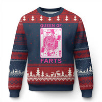 Queen of Farts Ugly Christmas Sweater Funny Joke Inappropriate Fart Prank Gift - Wonder Print Shop