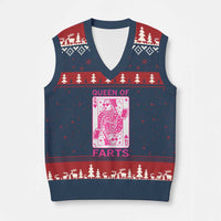 Queen of Farts V-Neck Knit Sweater Vest Funny Joke Inappropriate Fart Prank Gift - Wonder Print Shop