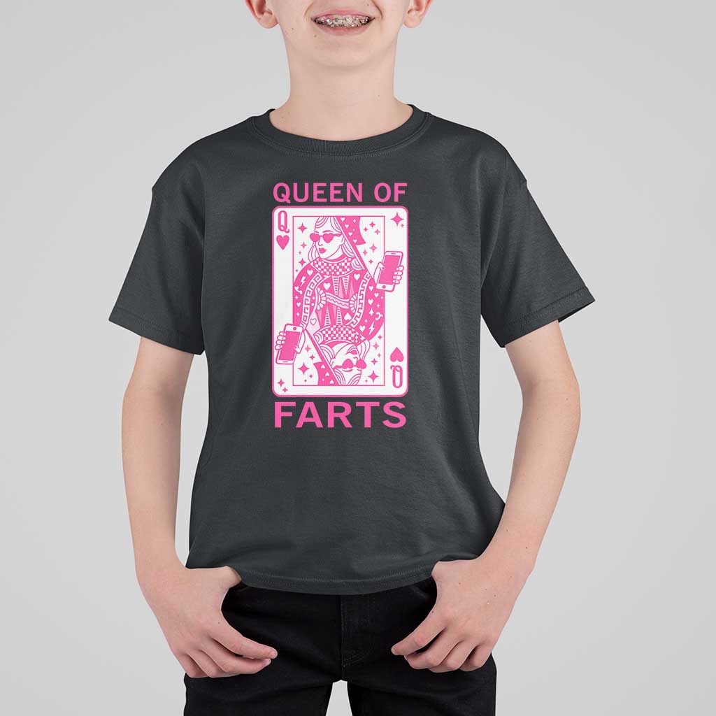 Queen of Farts T Shirt For Kid Funny Joke Inappropriate Fart Prank Gift - Wonder Print Shop
