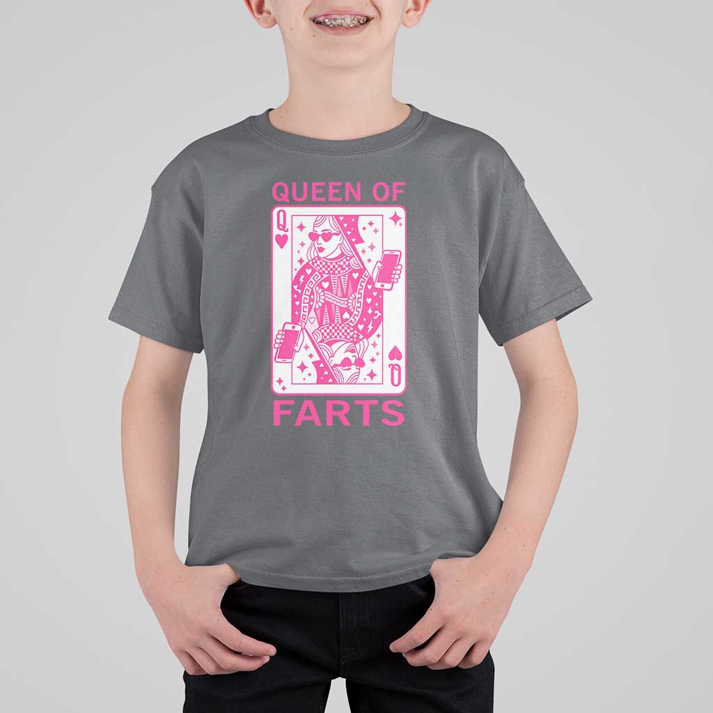Queen of Farts T Shirt For Kid Funny Joke Inappropriate Fart Prank Gift - Wonder Print Shop