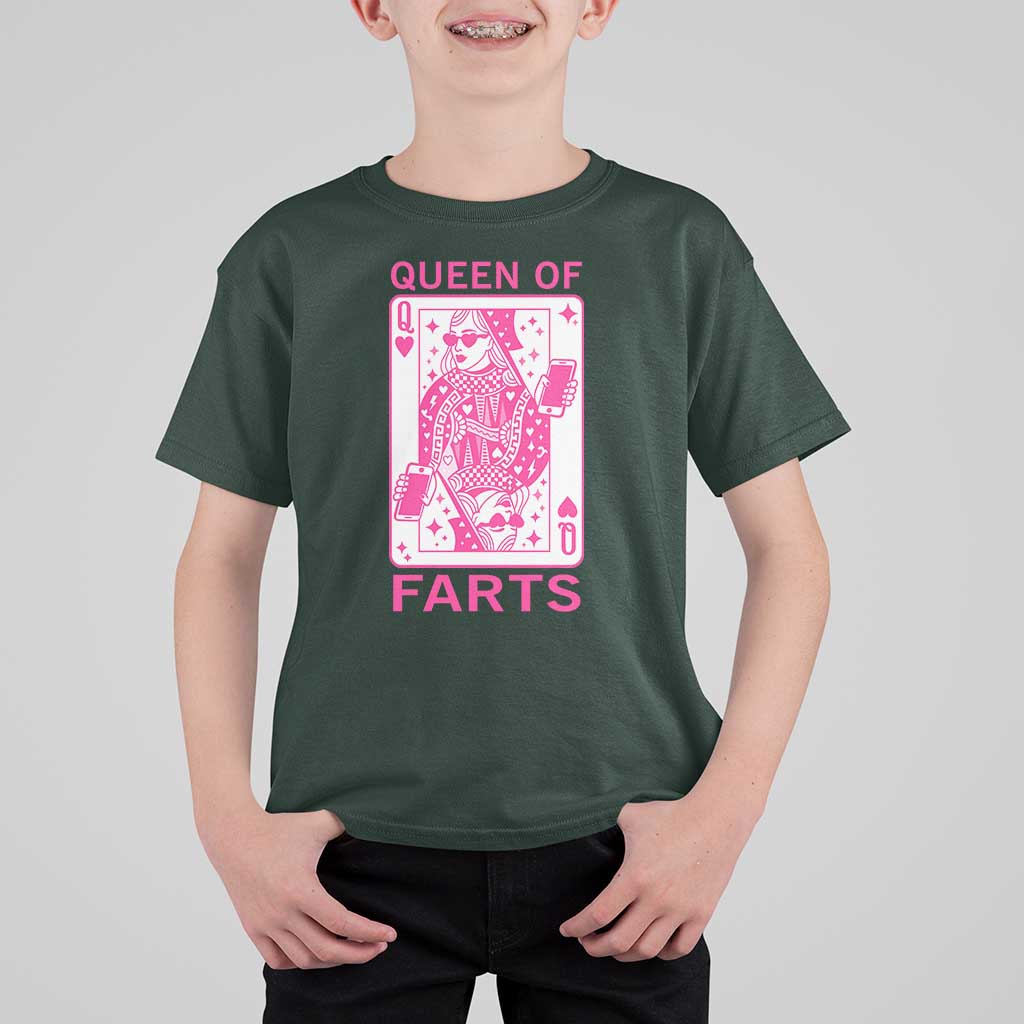 Queen of Farts T Shirt For Kid Funny Joke Inappropriate Fart Prank Gift - Wonder Print Shop
