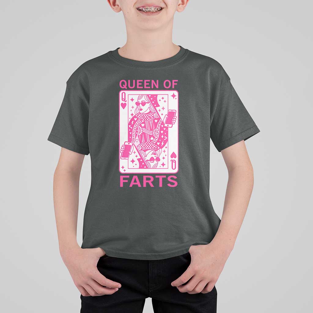 Queen of Farts T Shirt For Kid Funny Joke Inappropriate Fart Prank Gift - Wonder Print Shop