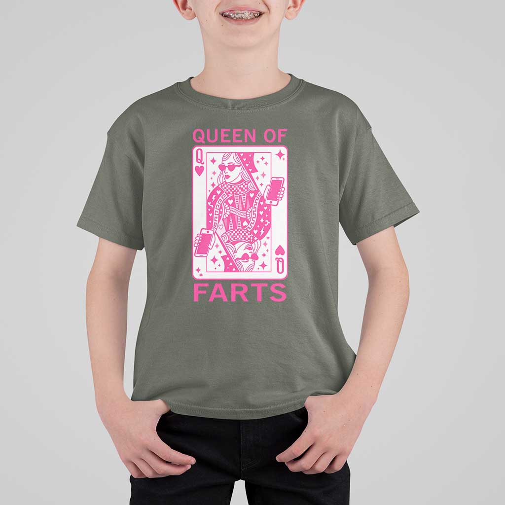 Queen of Farts T Shirt For Kid Funny Joke Inappropriate Fart Prank Gift - Wonder Print Shop