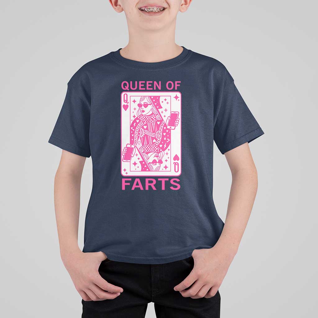 Queen of Farts T Shirt For Kid Funny Joke Inappropriate Fart Prank Gift - Wonder Print Shop