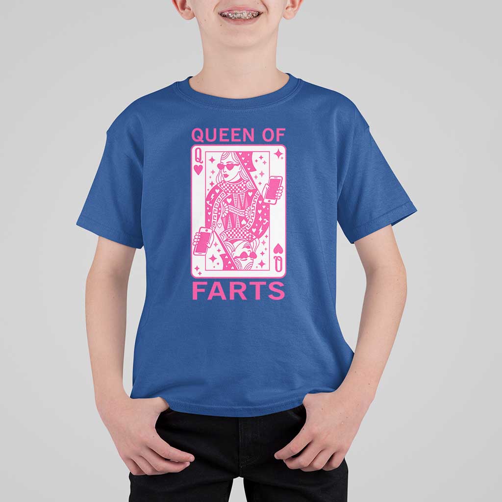 Queen of Farts T Shirt For Kid Funny Joke Inappropriate Fart Prank Gift - Wonder Print Shop