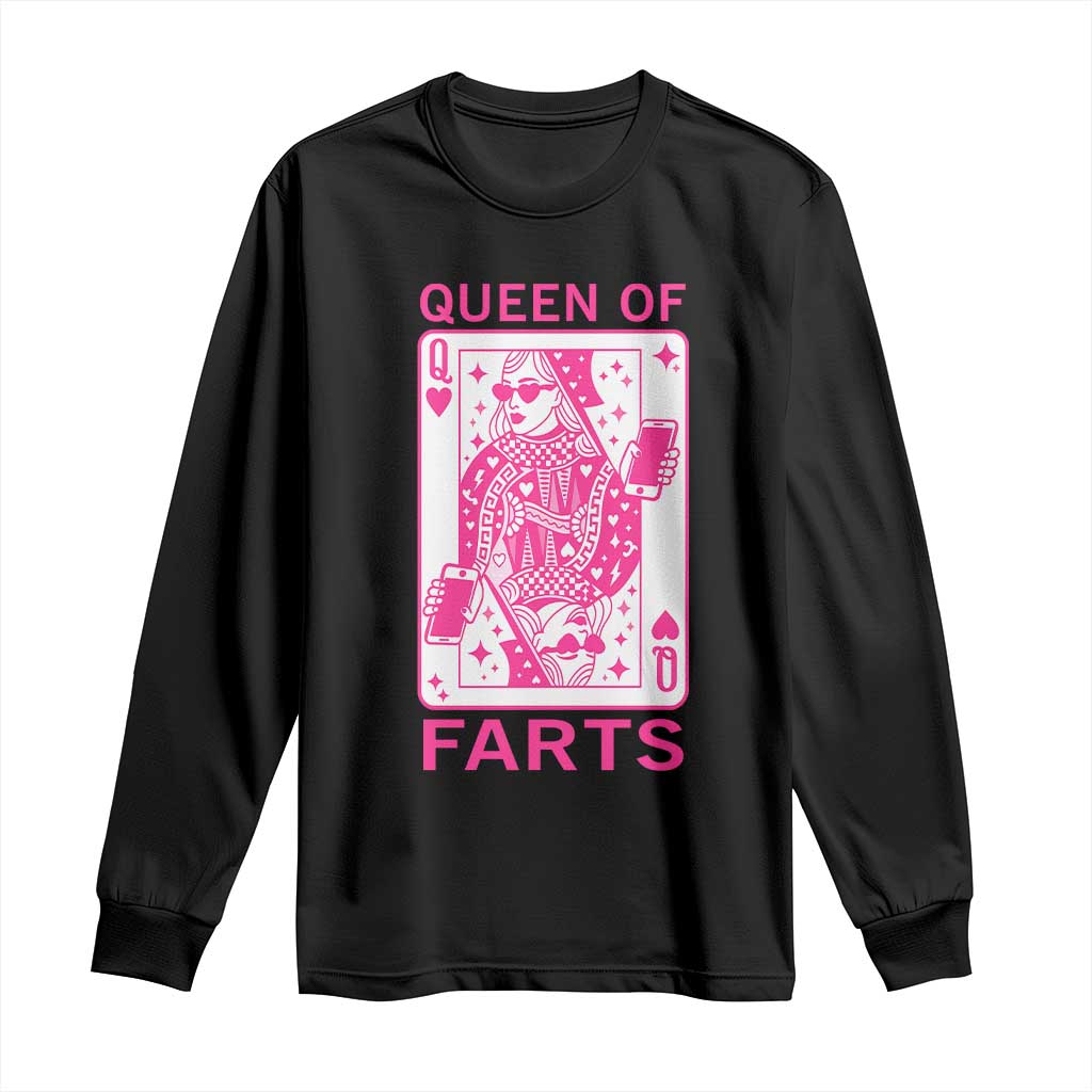 Queen of Farts Long Sleeve Shirt Funny Joke Inappropriate Fart Prank Gift - Wonder Print Shop