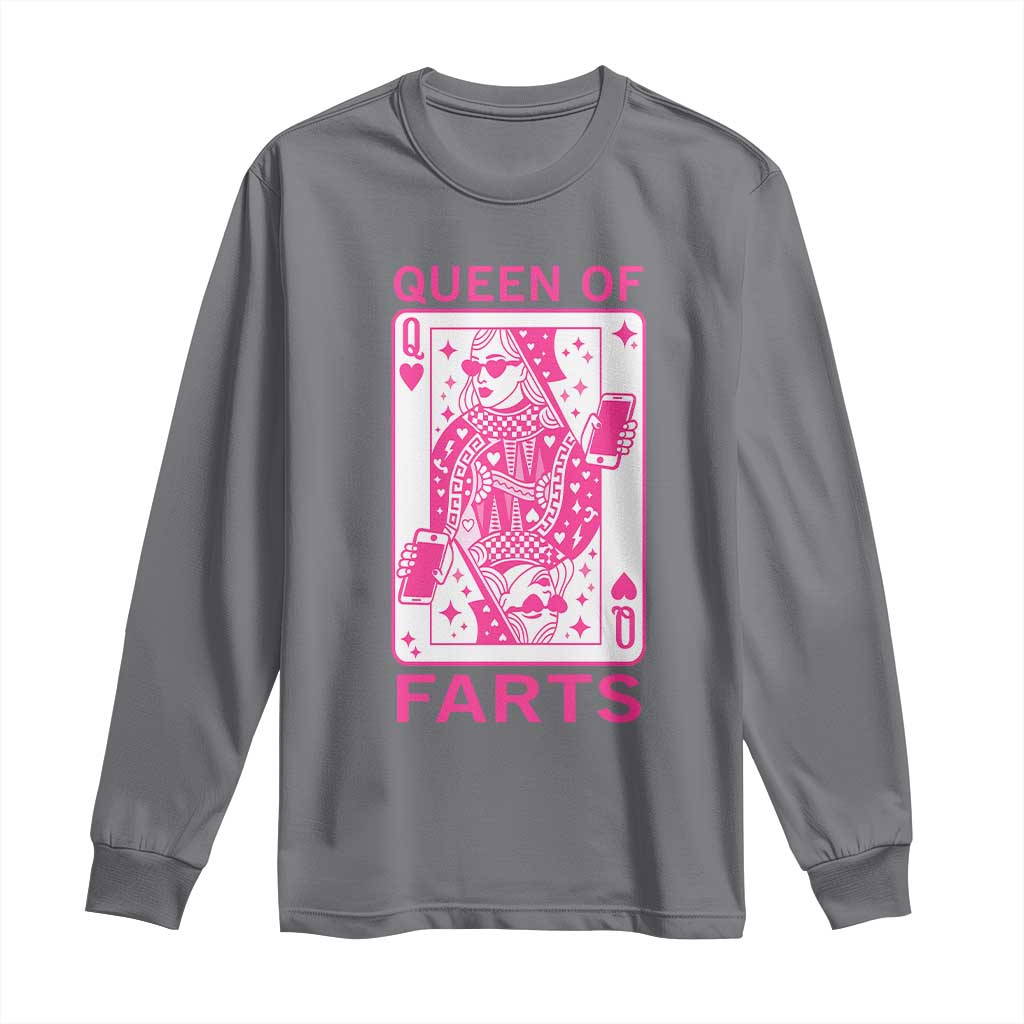 Queen of Farts Long Sleeve Shirt Funny Joke Inappropriate Fart Prank Gift - Wonder Print Shop