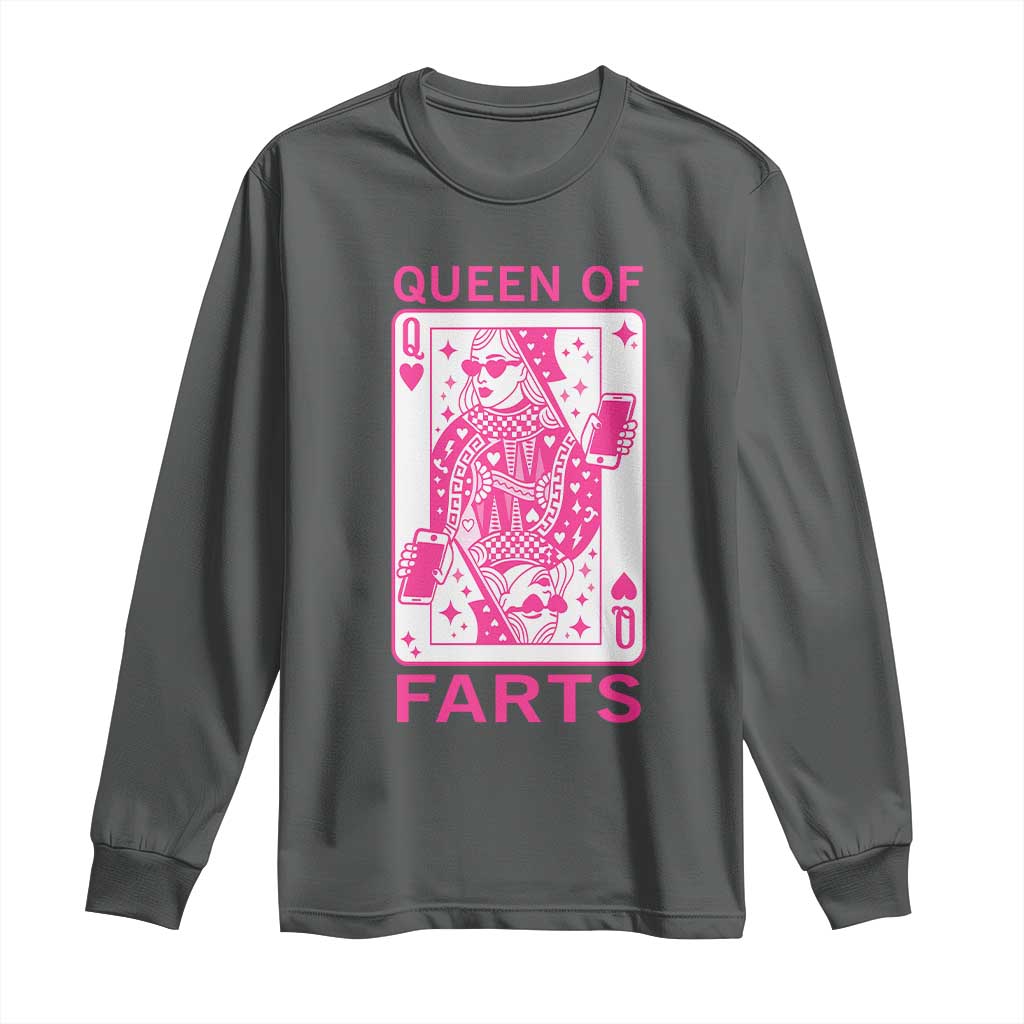Queen of Farts Long Sleeve Shirt Funny Joke Inappropriate Fart Prank Gift - Wonder Print Shop