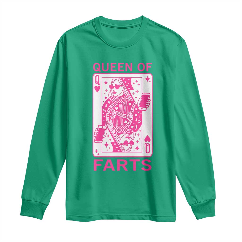 Queen of Farts Long Sleeve Shirt Funny Joke Inappropriate Fart Prank Gift - Wonder Print Shop