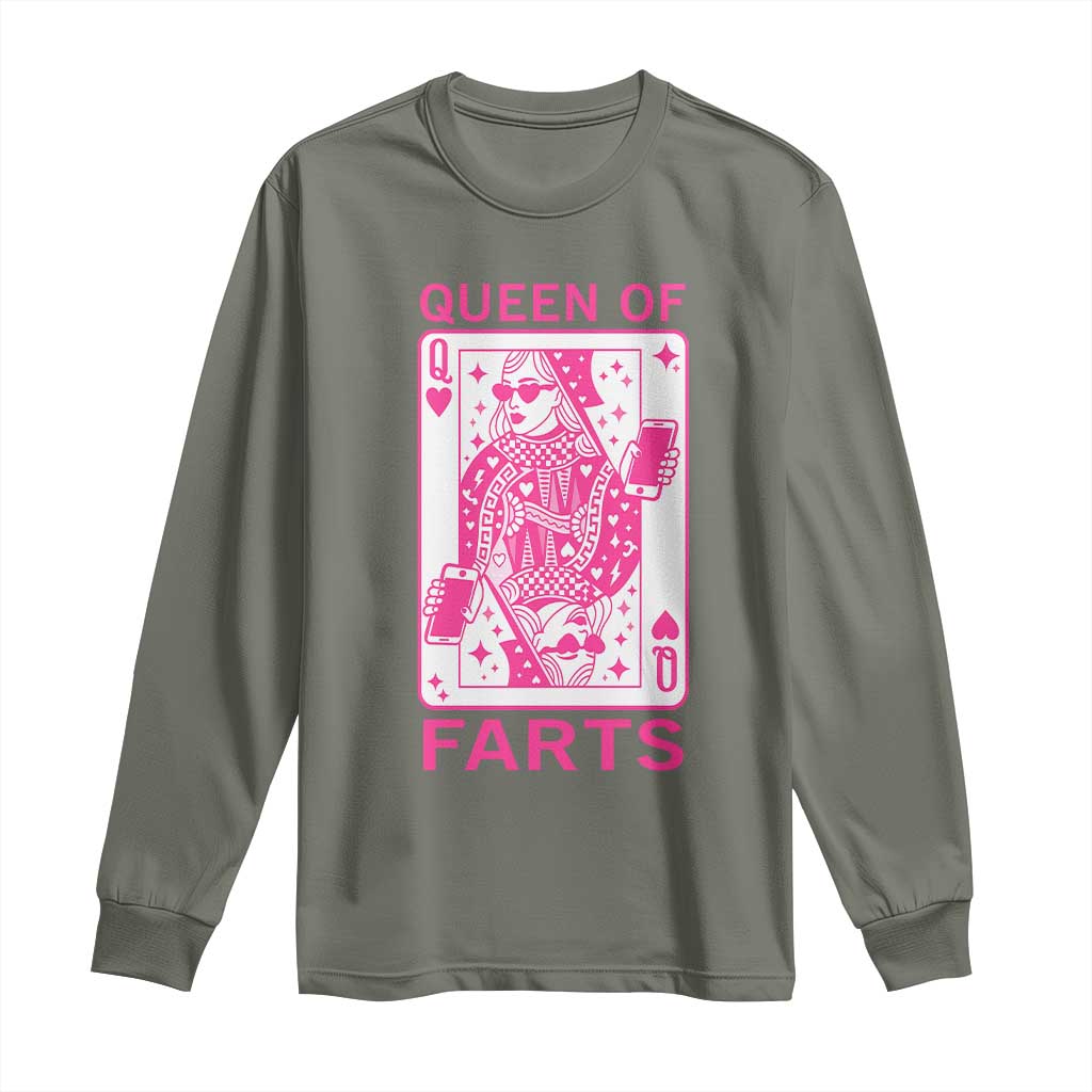 Queen of Farts Long Sleeve Shirt Funny Joke Inappropriate Fart Prank Gift - Wonder Print Shop