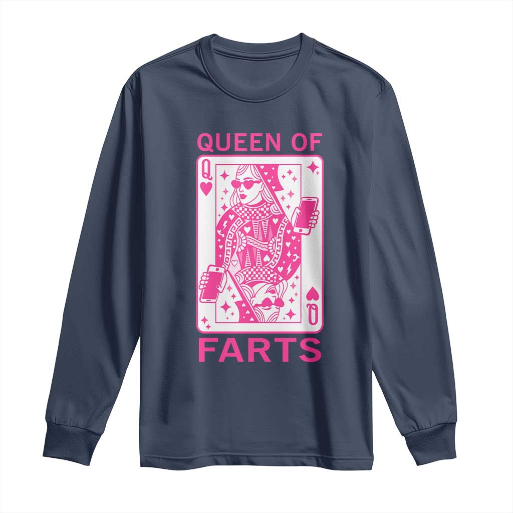 Queen of Farts Long Sleeve Shirt Funny Joke Inappropriate Fart Prank Gift - Wonder Print Shop