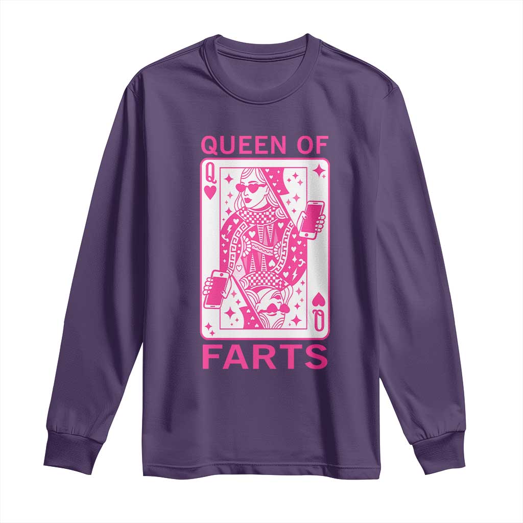 Queen of Farts Long Sleeve Shirt Funny Joke Inappropriate Fart Prank Gift - Wonder Print Shop