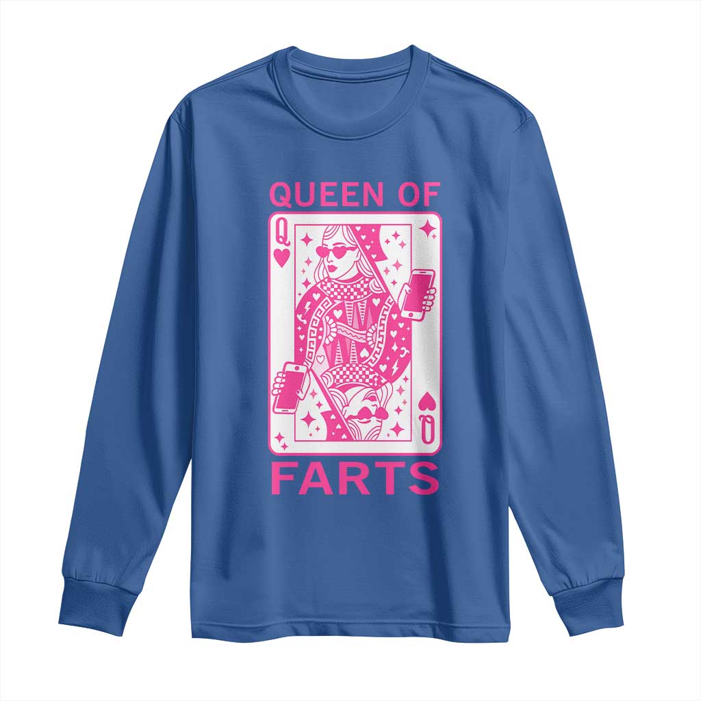 Queen of Farts Long Sleeve Shirt Funny Joke Inappropriate Fart Prank Gift - Wonder Print Shop
