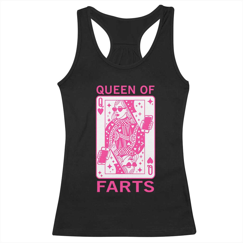 Queen of Farts Racerback Tank Top Funny Joke Inappropriate Fart Prank Gift - Wonder Print Shop