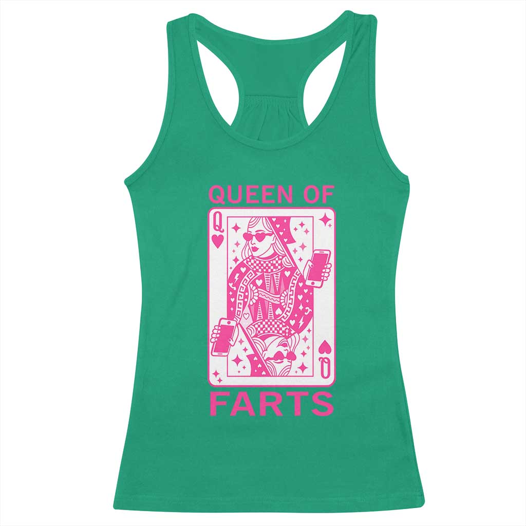 Queen of Farts Racerback Tank Top Funny Joke Inappropriate Fart Prank Gift - Wonder Print Shop