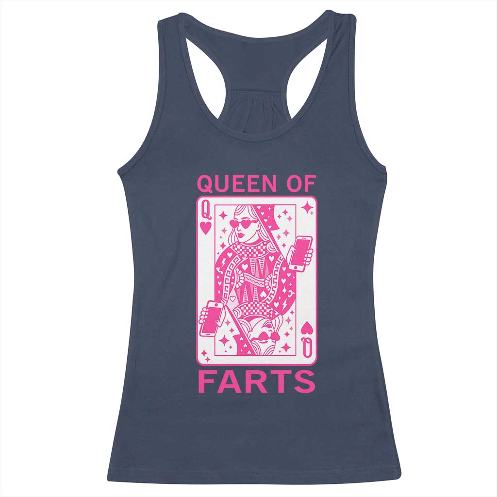 Queen of Farts Racerback Tank Top Funny Joke Inappropriate Fart Prank Gift - Wonder Print Shop