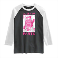 Queen of Farts Raglan Shirt Funny Joke Inappropriate Fart Prank Gift - Wonder Print Shop