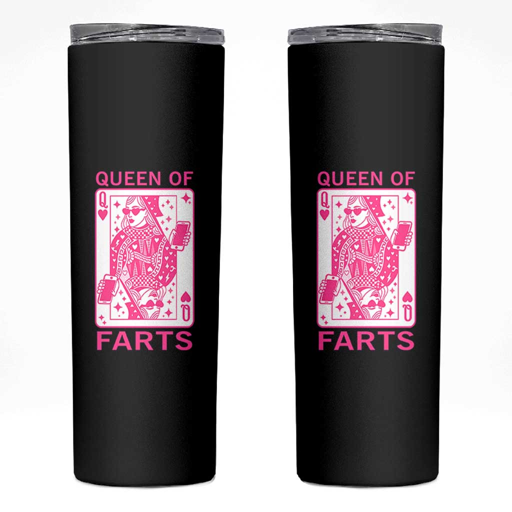 Queen of Farts Skinny Tumbler Funny Joke Inappropriate Fart Prank Gift - Wonder Print Shop