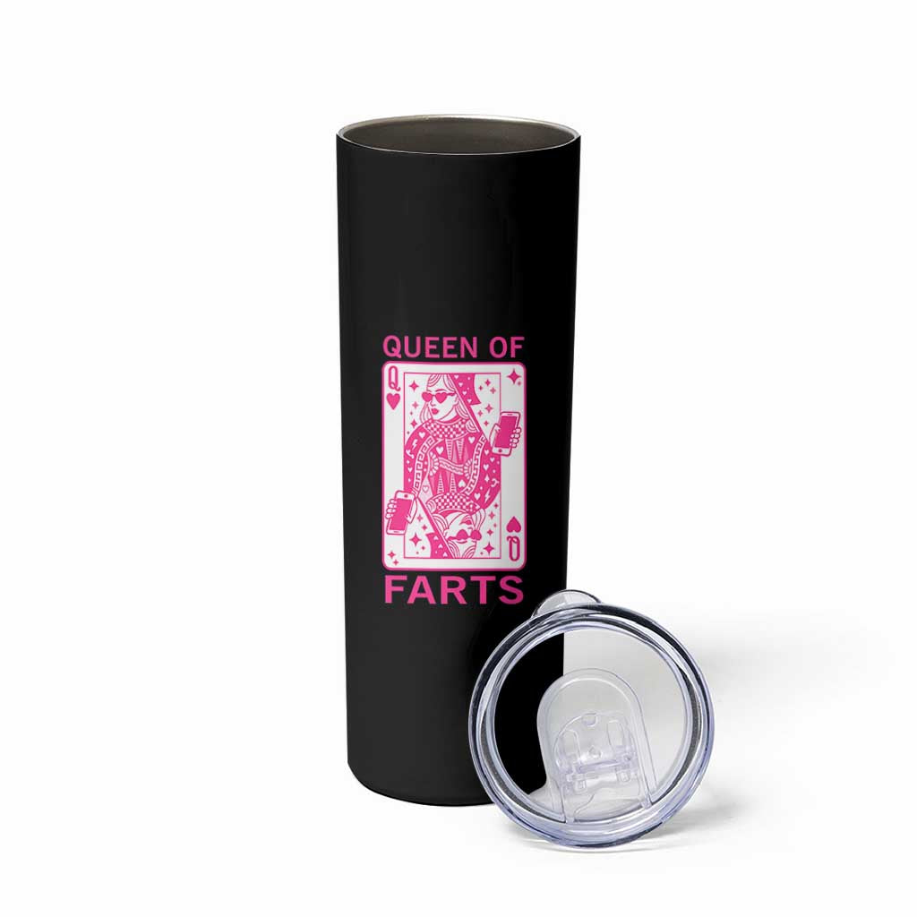 Queen of Farts Skinny Tumbler Funny Joke Inappropriate Fart Prank Gift - Wonder Print Shop