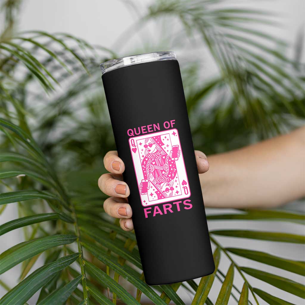 Queen of Farts Skinny Tumbler Funny Joke Inappropriate Fart Prank Gift - Wonder Print Shop