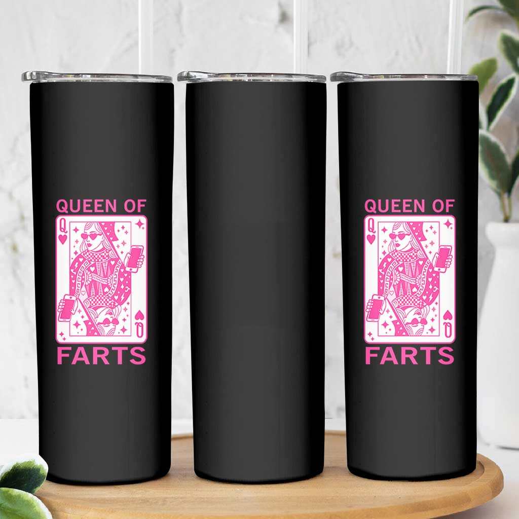 Queen of Farts Skinny Tumbler Funny Joke Inappropriate Fart Prank Gift - Wonder Print Shop
