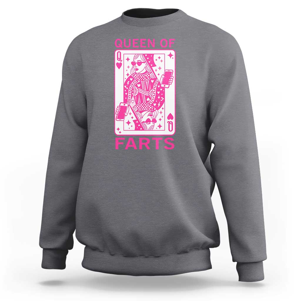 Queen of Farts Sweatshirt Funny Joke Inappropriate Fart Prank Gift - Wonder Print Shop