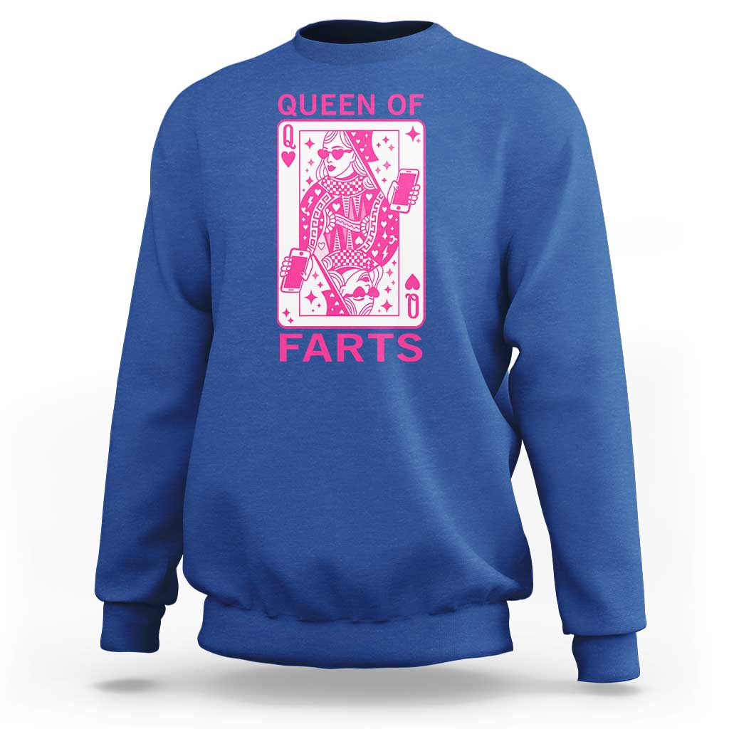 Queen of Farts Sweatshirt Funny Joke Inappropriate Fart Prank Gift - Wonder Print Shop