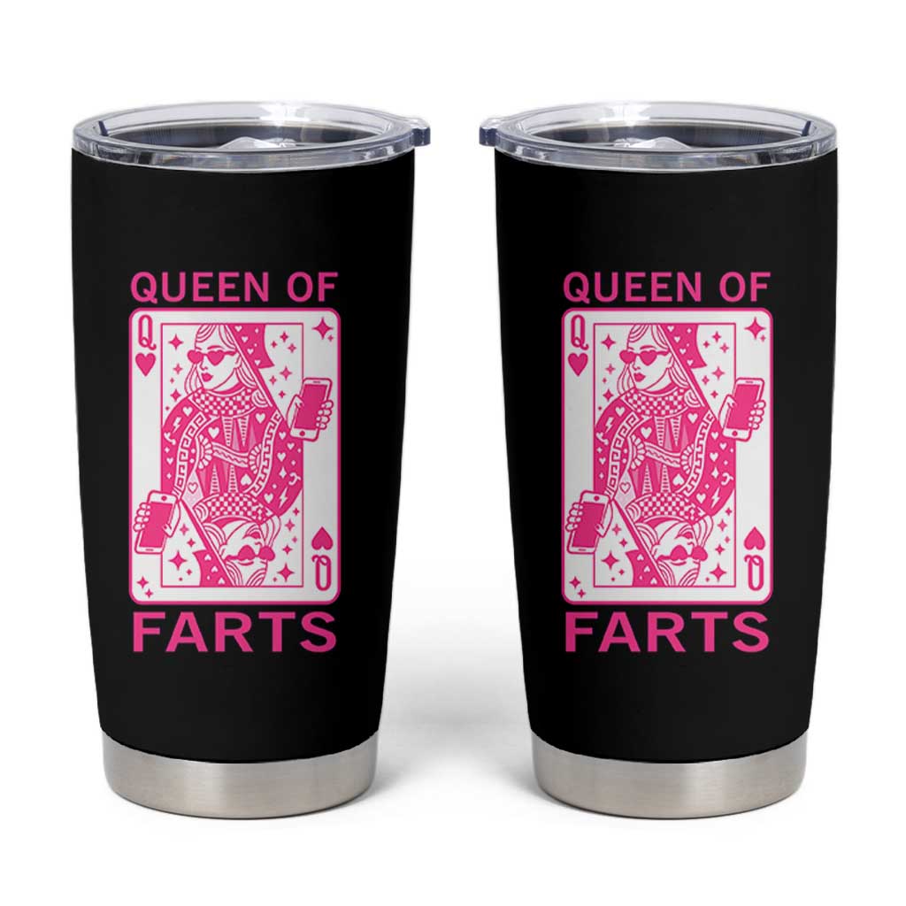 Queen of Farts Tumbler Cup Funny Joke Inappropriate Fart Prank Gift - Wonder Print Shop