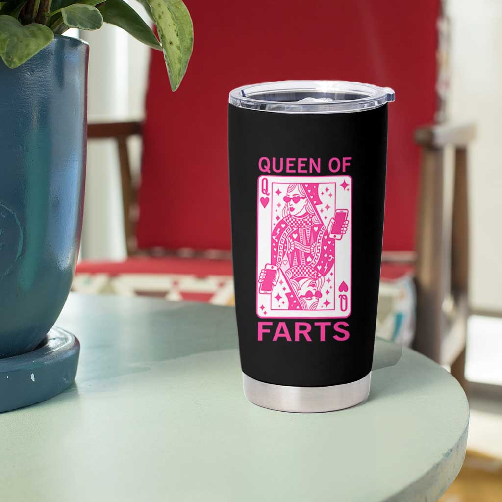 Queen of Farts Tumbler Cup Funny Joke Inappropriate Fart Prank Gift - Wonder Print Shop