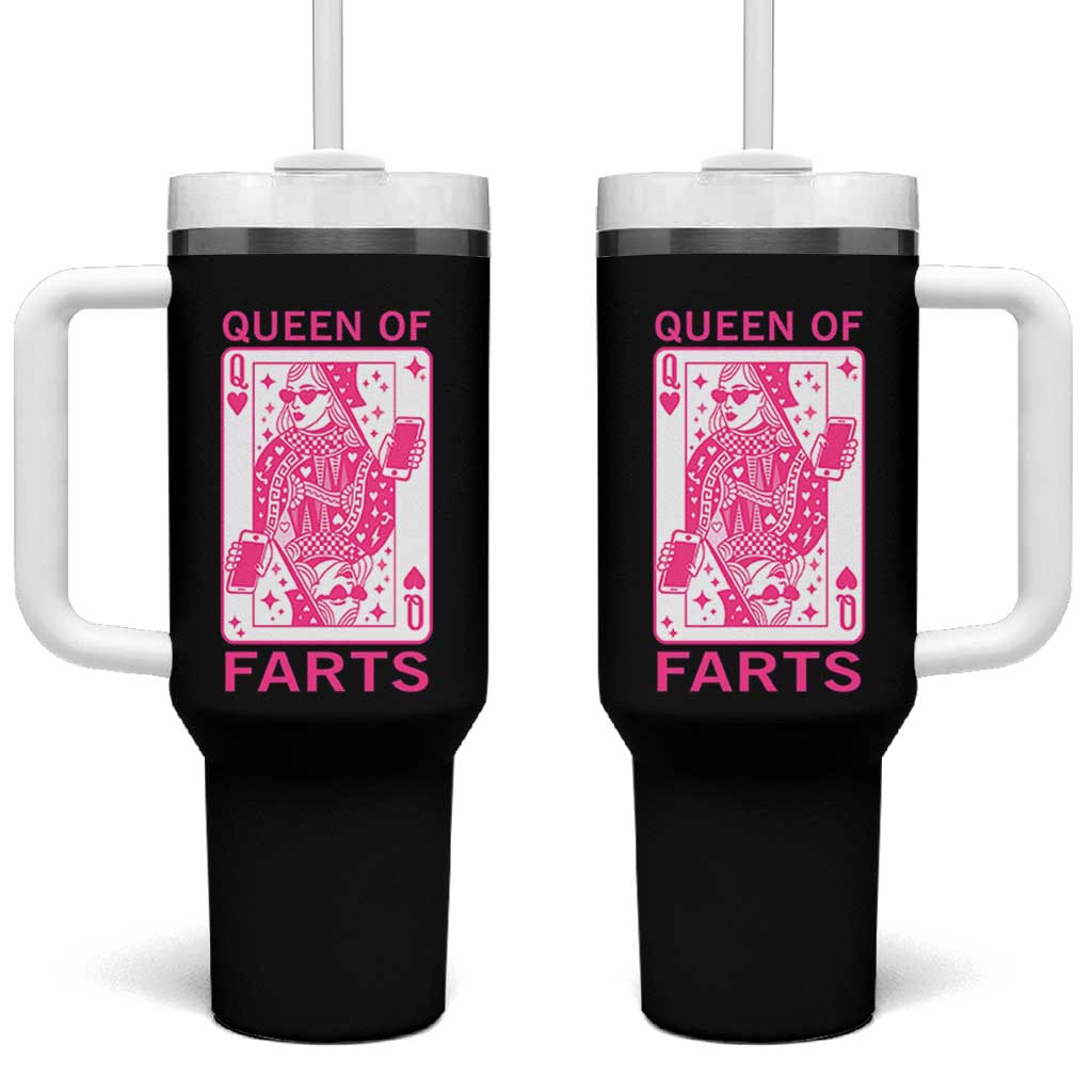 Queen of Farts Tumbler With Handle Funny Joke Inappropriate Fart Prank Gift - Wonder Print Shop