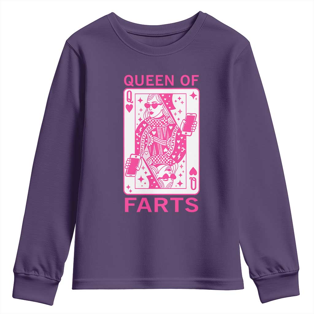 Queen of Farts Youth Sweatshirt Funny Joke Inappropriate Fart Prank Gift - Wonder Print Shop