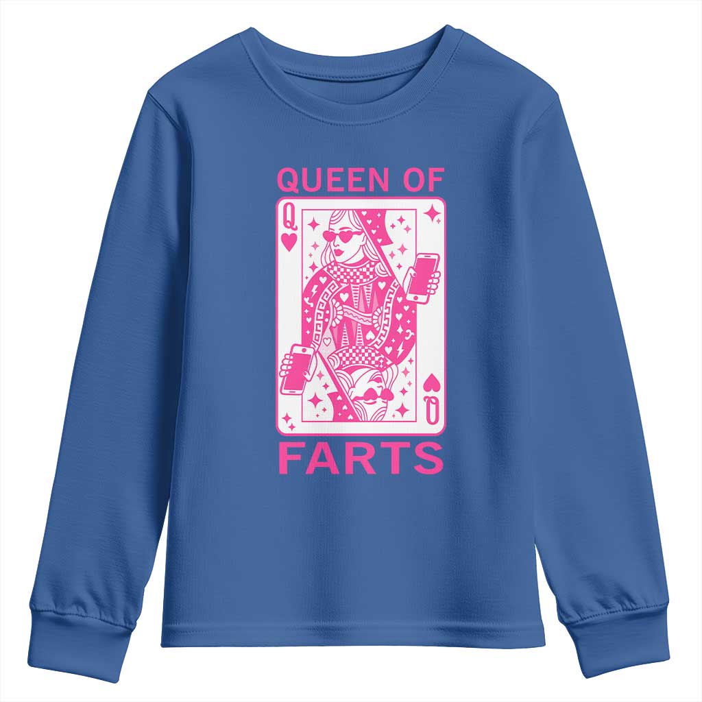 Queen of Farts Youth Sweatshirt Funny Joke Inappropriate Fart Prank Gift - Wonder Print Shop