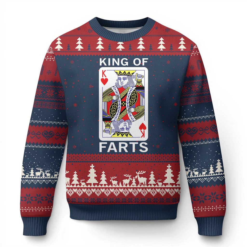 King of Farts Ugly Christmas Sweater Funny Joke Inappropriate Fart Prank Gift - Wonder Print Shop