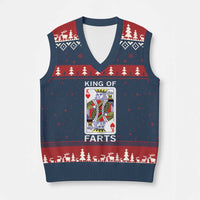 King of Farts V-Neck Knit Sweater Vest Funny Joke Inappropriate Fart Prank Gift - Wonder Print Shop