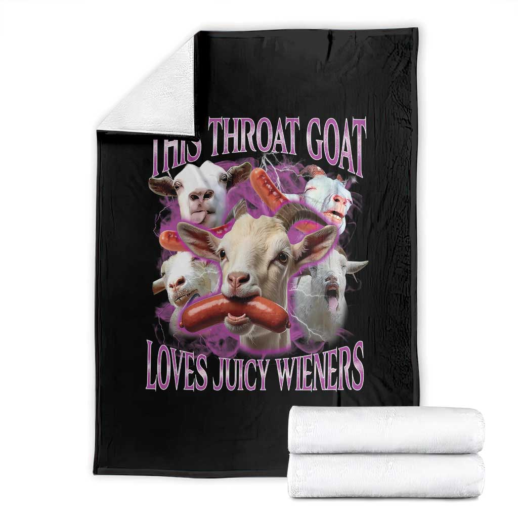 Funny Throat Goat Throw Blanket Swallows Juicy Wieners Inappropriate Adult - Wonder Print Shop