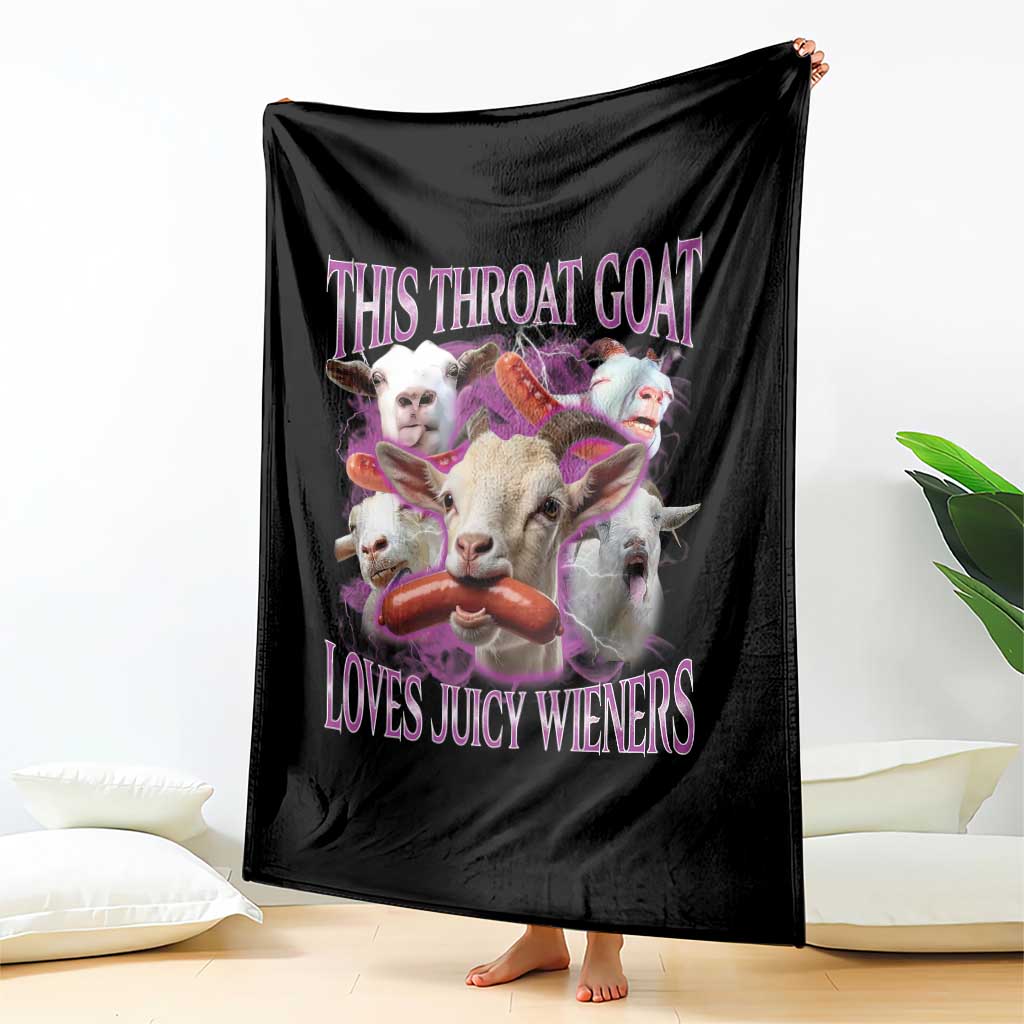 Funny Throat Goat Throw Blanket Swallows Juicy Wieners Inappropriate Adult - Wonder Print Shop